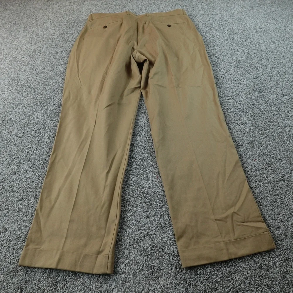 NEW Daniel Cremieux Pants Mens 38X30 Beige Brown‎ Chino Trouser Pleated Cuffed
